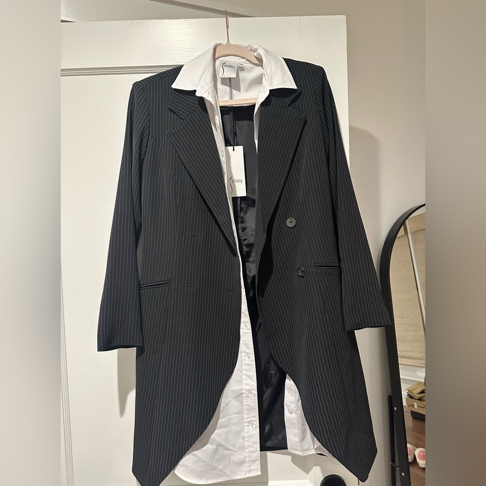 Finley pin striped jacket and attached shirt